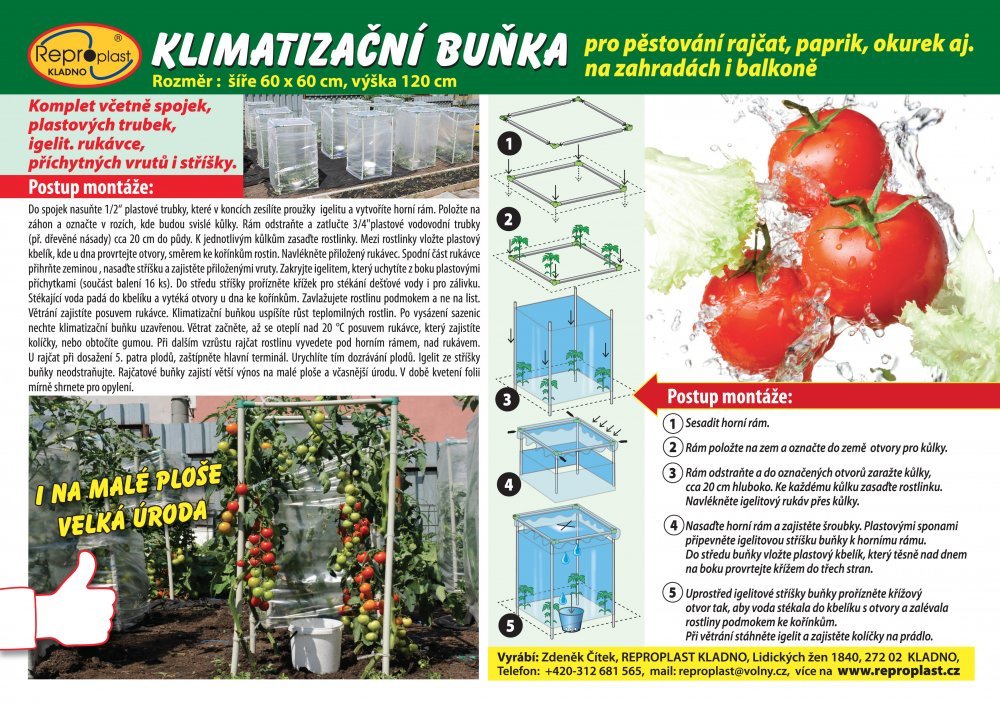 Klimatizační buňka pro rajčata a papriky